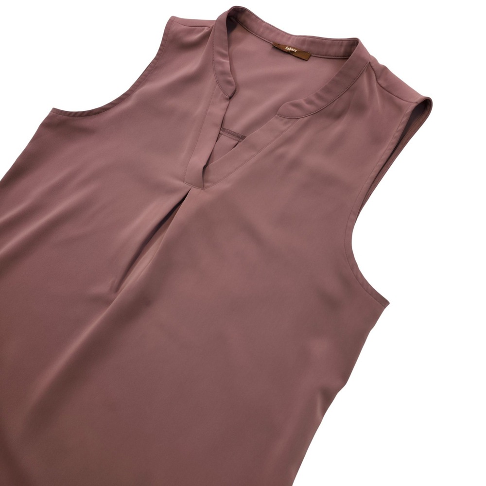 Retro Gaharu Sleeveless Blouse Women's L Purple V-Neck Top Polyester - Picture 2 of 7